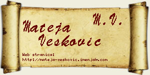 Mateja Vesković vizit kartica